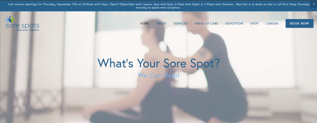 Sore Spots homepage