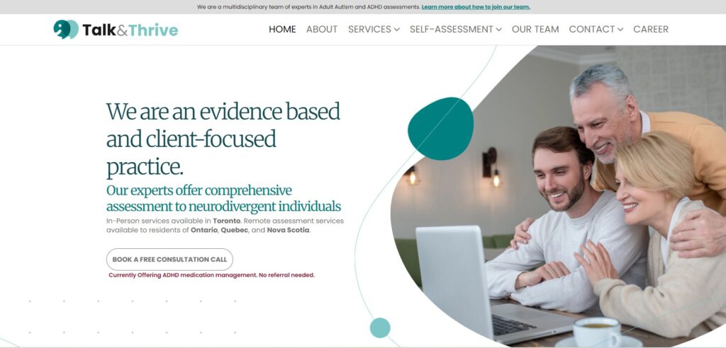 talknthrive homepage
